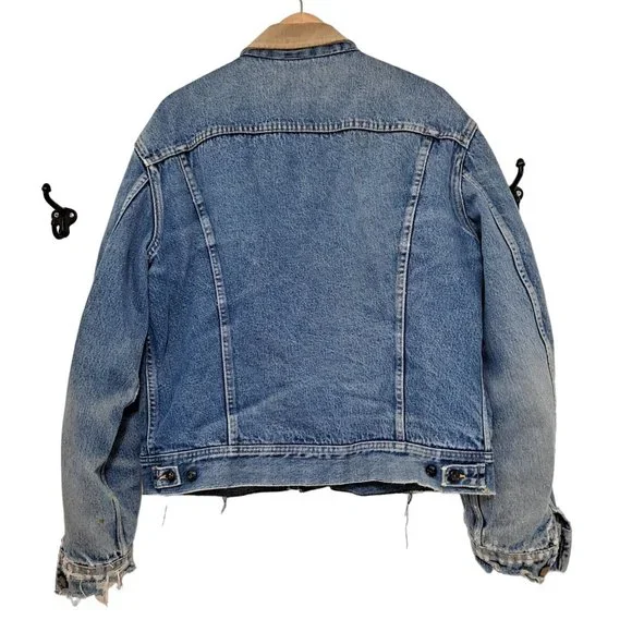 Vintage Storm Rider Lee Jean Jacket Men 46 Long Union Made Blanket Lined Denim - Picture 2 of 15